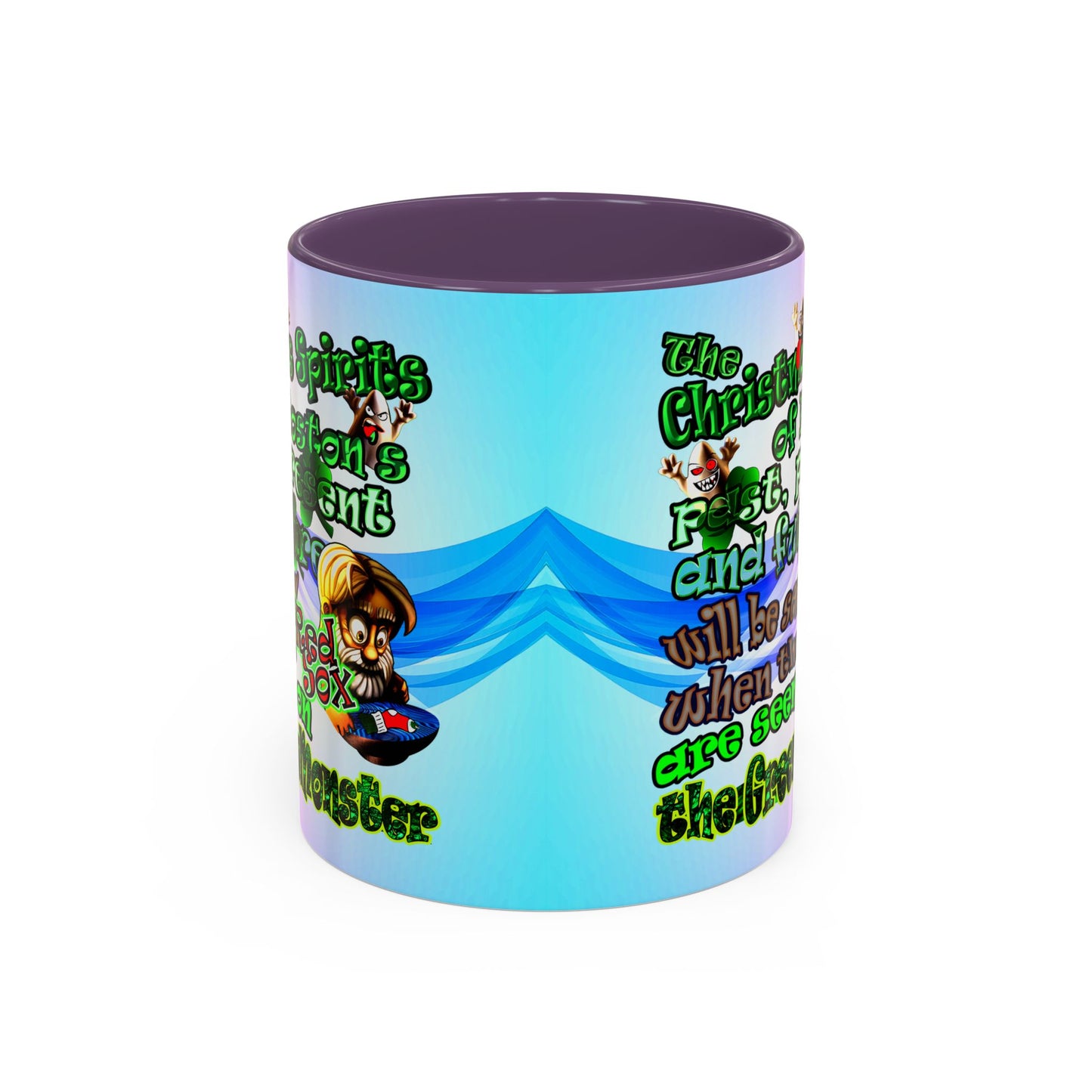 christmas spirits of boston - Accent Mug (light blue-pink wave)