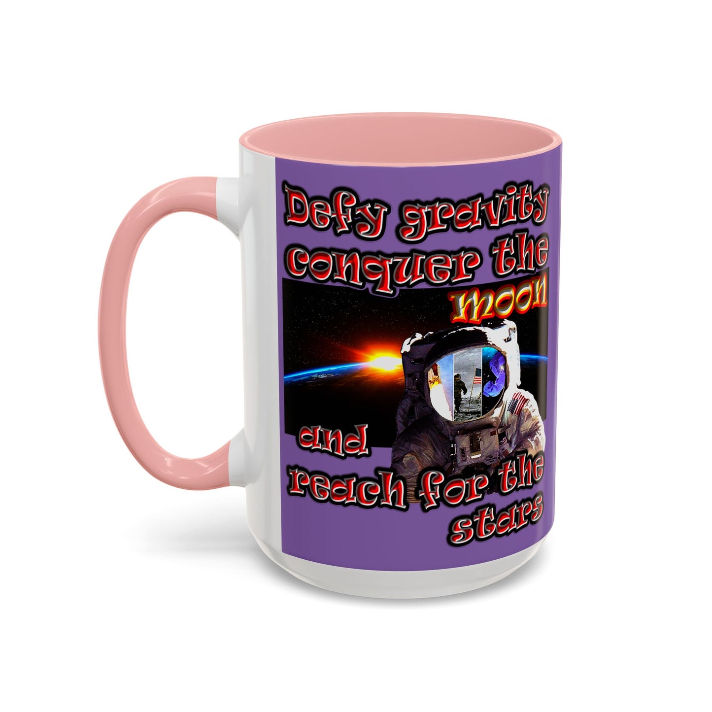 defy conquer reach - Accent Mug (light purple)