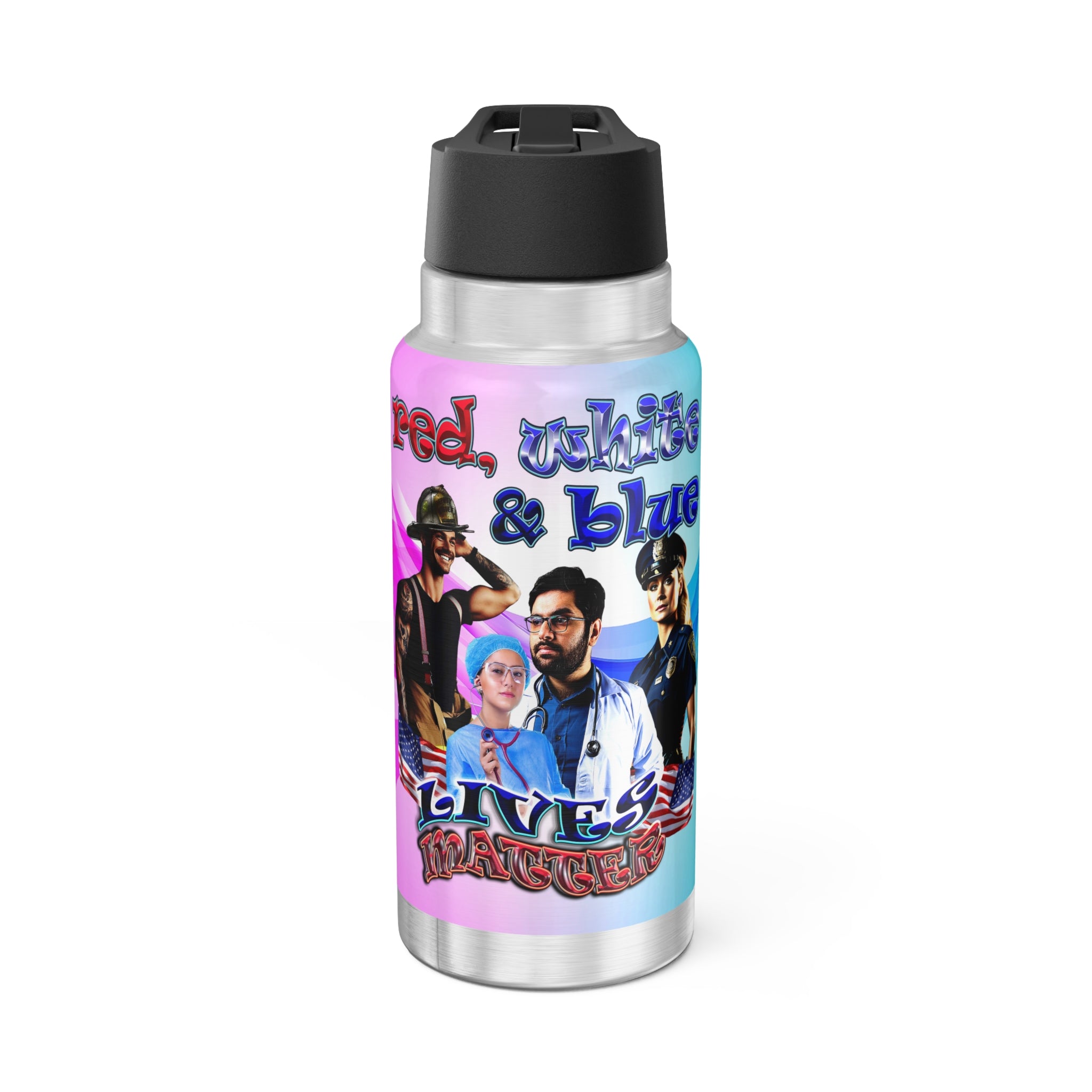 rw&b lives matter - Gator Tumbler, 32oz  (light blue-pink wave)