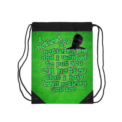 noticed you noticing - Drawstring Bag (green turf)