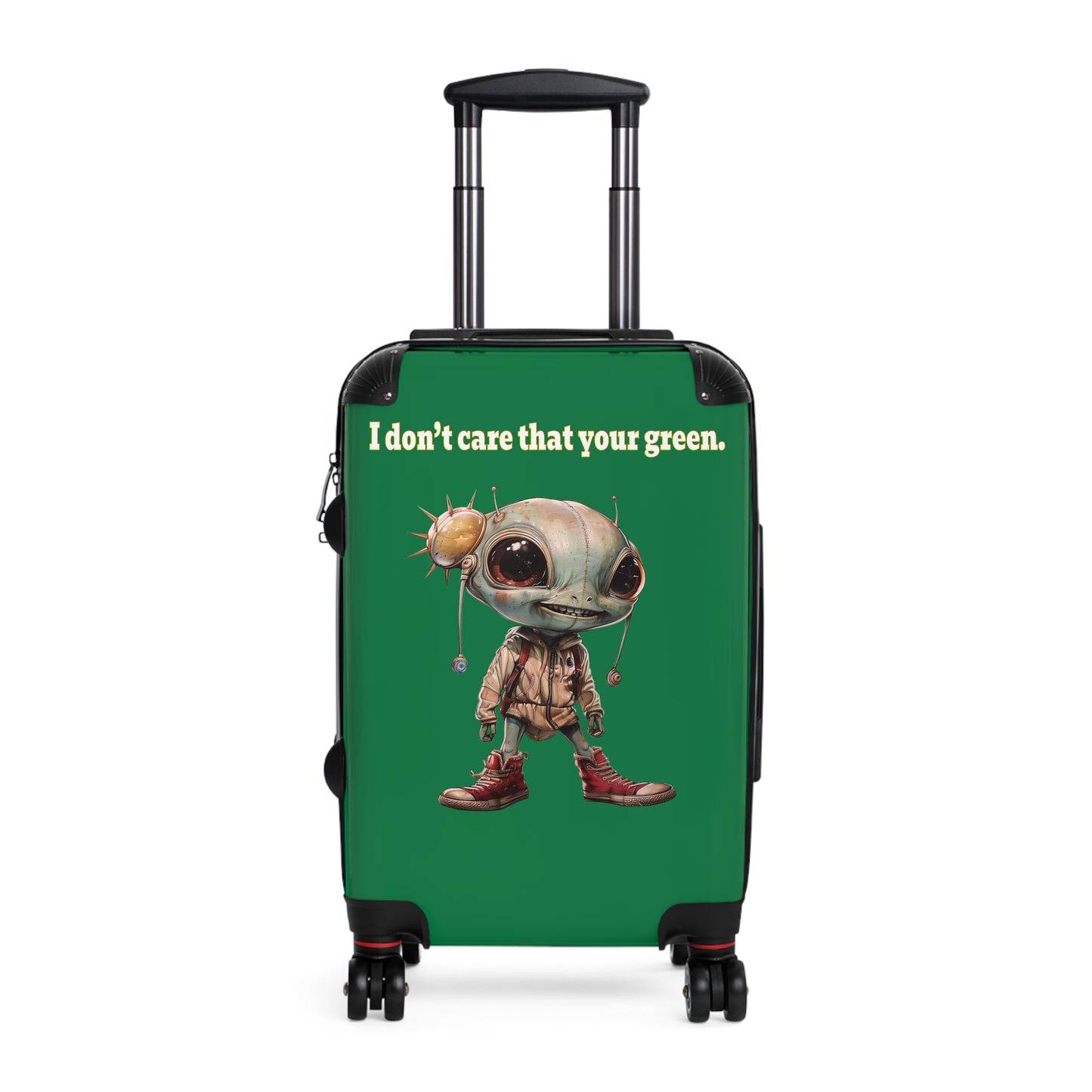 I don't care that your green - Suitcase (dark green)