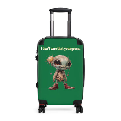 I don't care that your green - Suitcase (dark green)