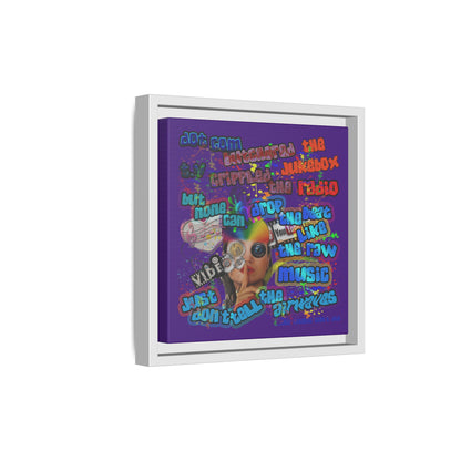 drop the beat - framed canvas art (purple)