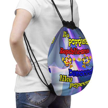 popping like popcorn - Drawstring Bag (grey-pink wave)