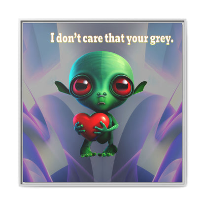 I don't care that your grey - framed canvas art (grey-pink wave)