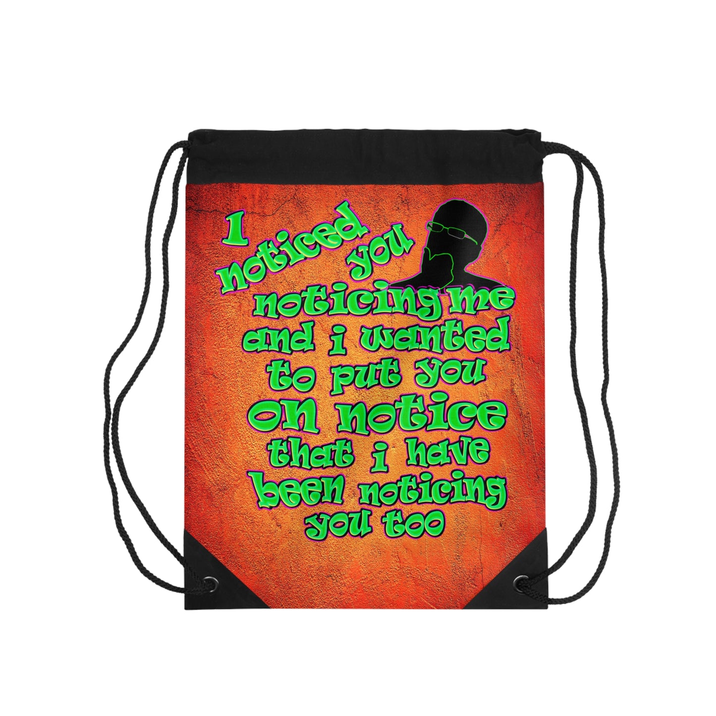 noticed you noticing - Drawstring Bag (burnt orange)