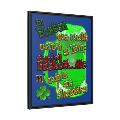 celtics logo - framed canvas art (dark blue)
