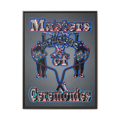 em cee squared - framed canvas art (grey-light grey)