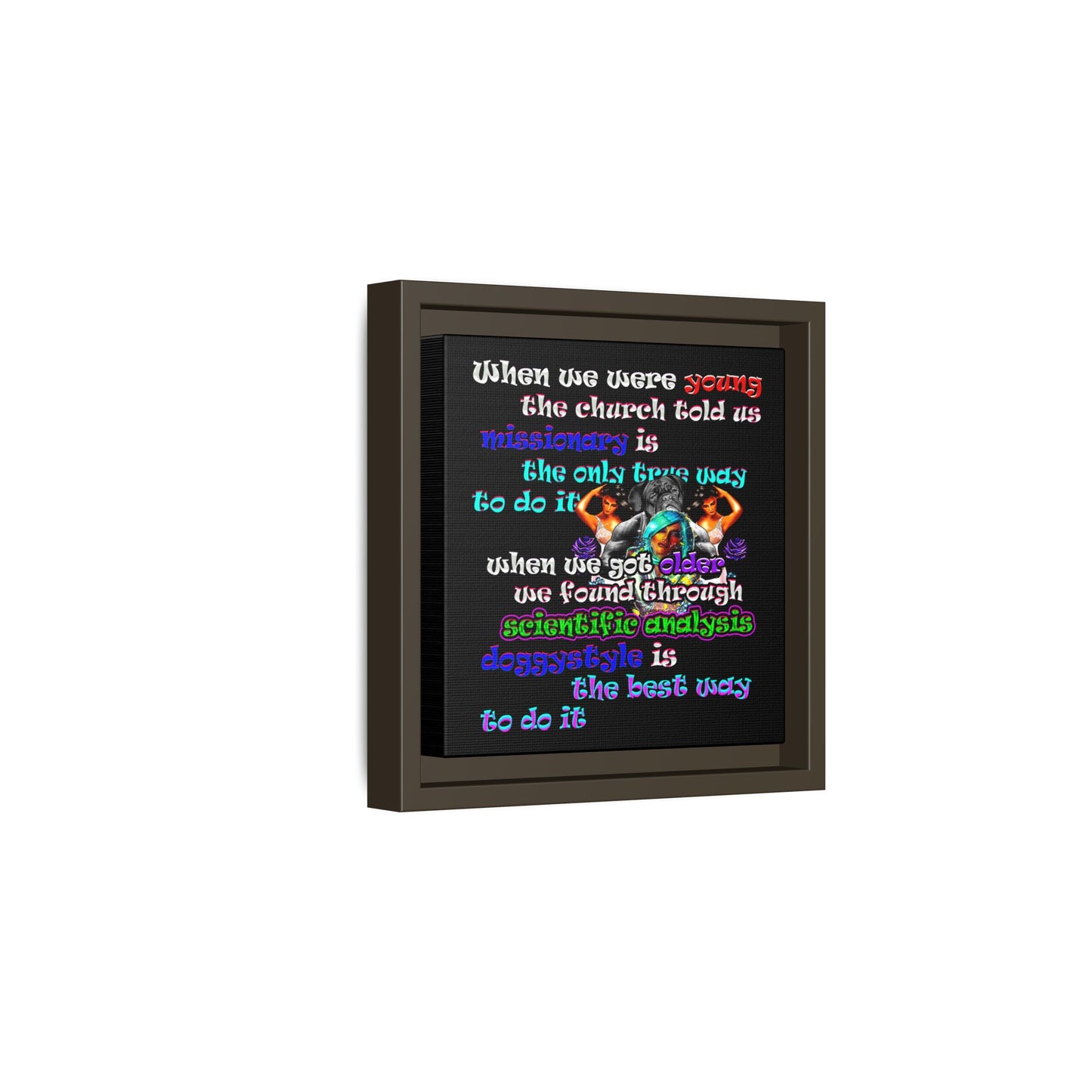 doggystyle - framed canvas art (black)