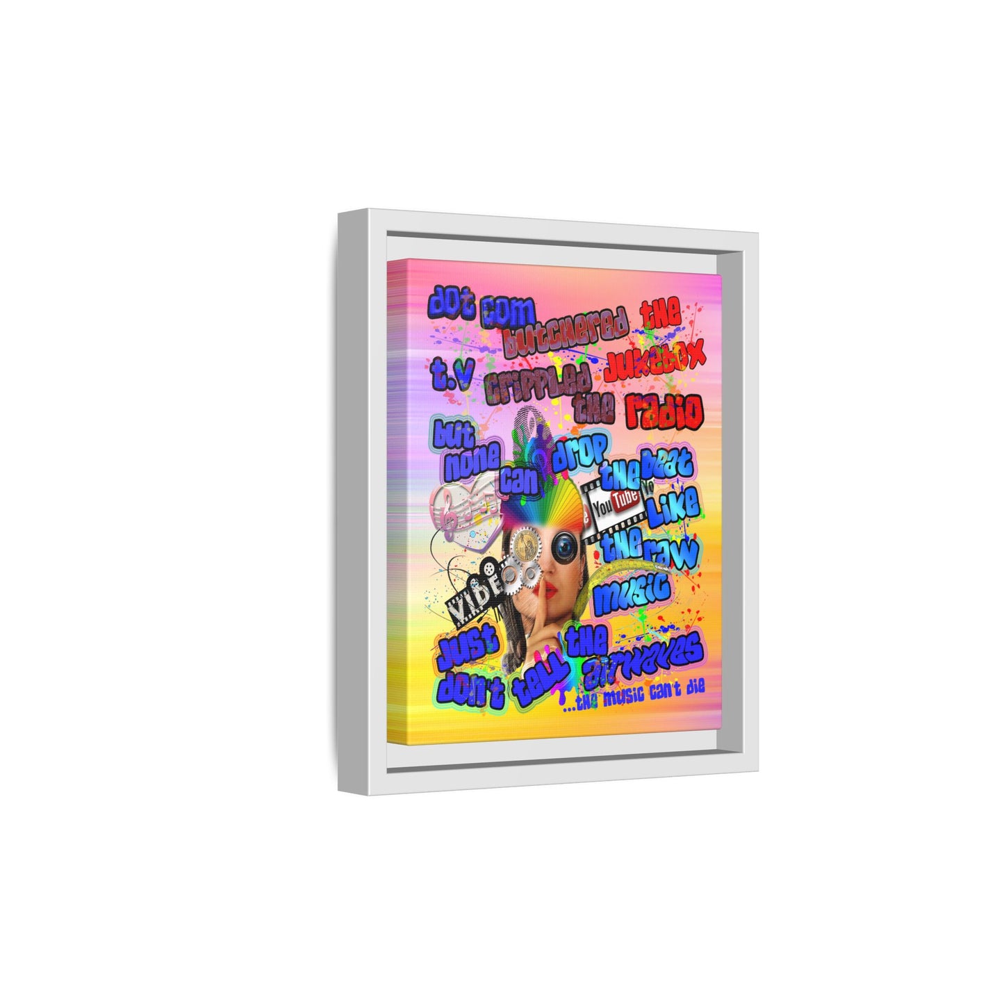 drop the beat - framed canvas art (color blur)