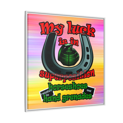 my luck - framed canvas art (color blur)