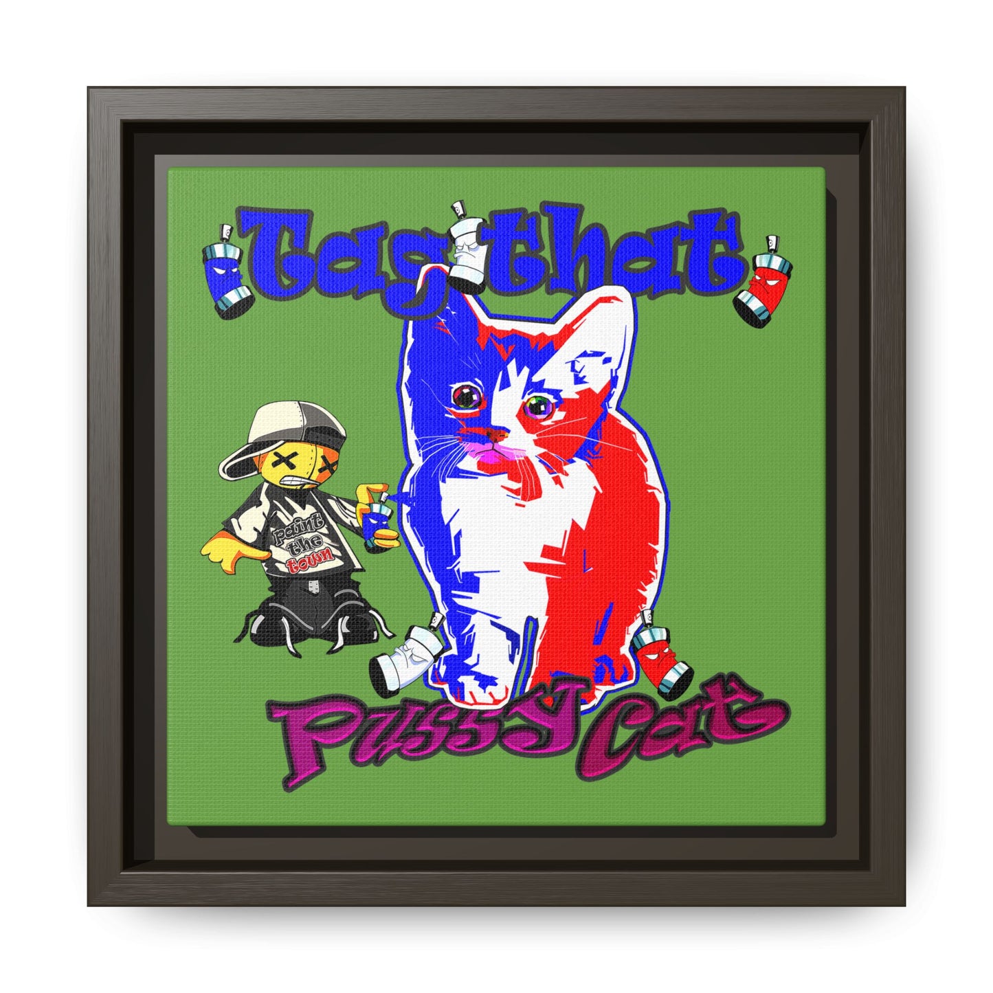 tag that - framed canvas art (green)