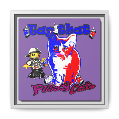 tag that - framed canvas art (light purple)