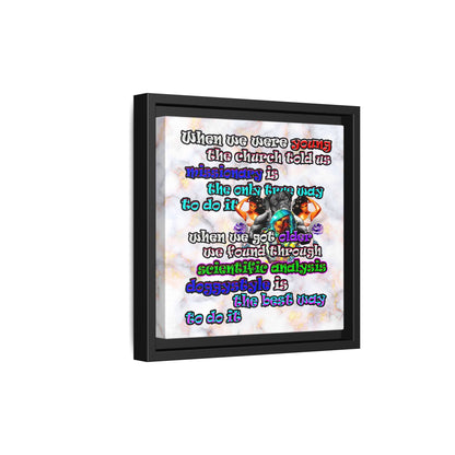 doggystyle - framed canvas art (white marble)
