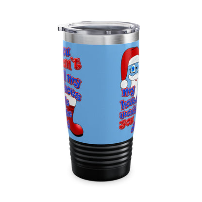 santa's shoes - Ringneck Tumbler, 20oz (light blue)