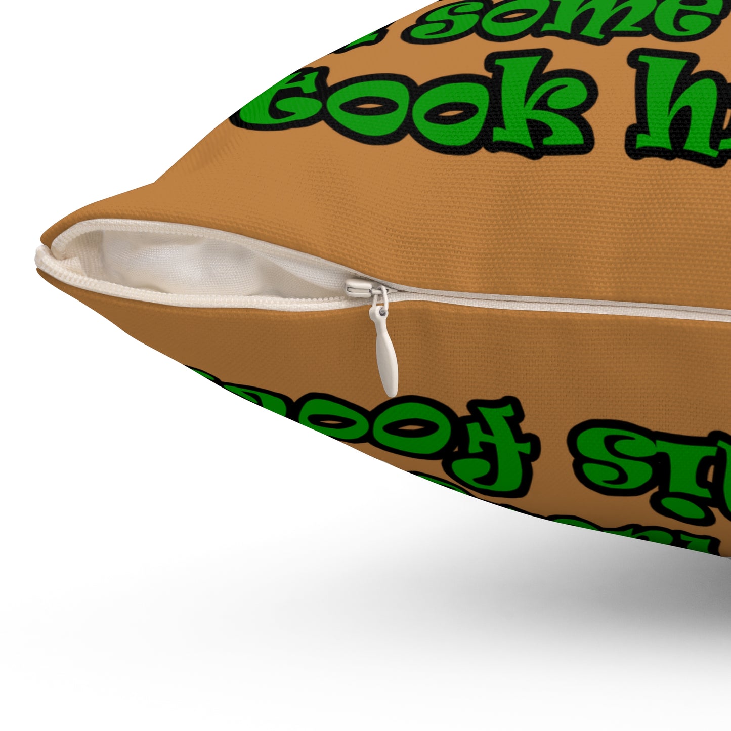 turtle race - Spun Polyester Square Pillow - (light brown)