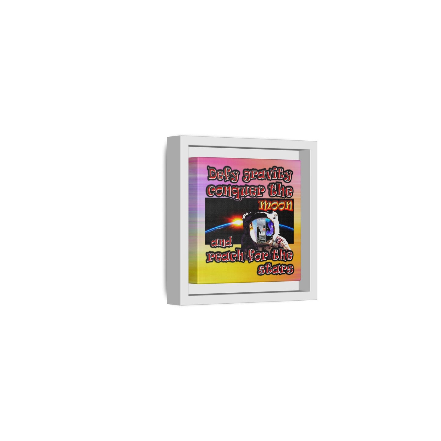 defy conquer reach - framed canvas art (color blur)