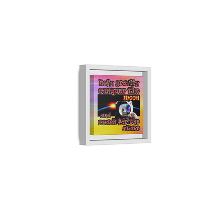 defy conquer reach - framed canvas art (color blur)