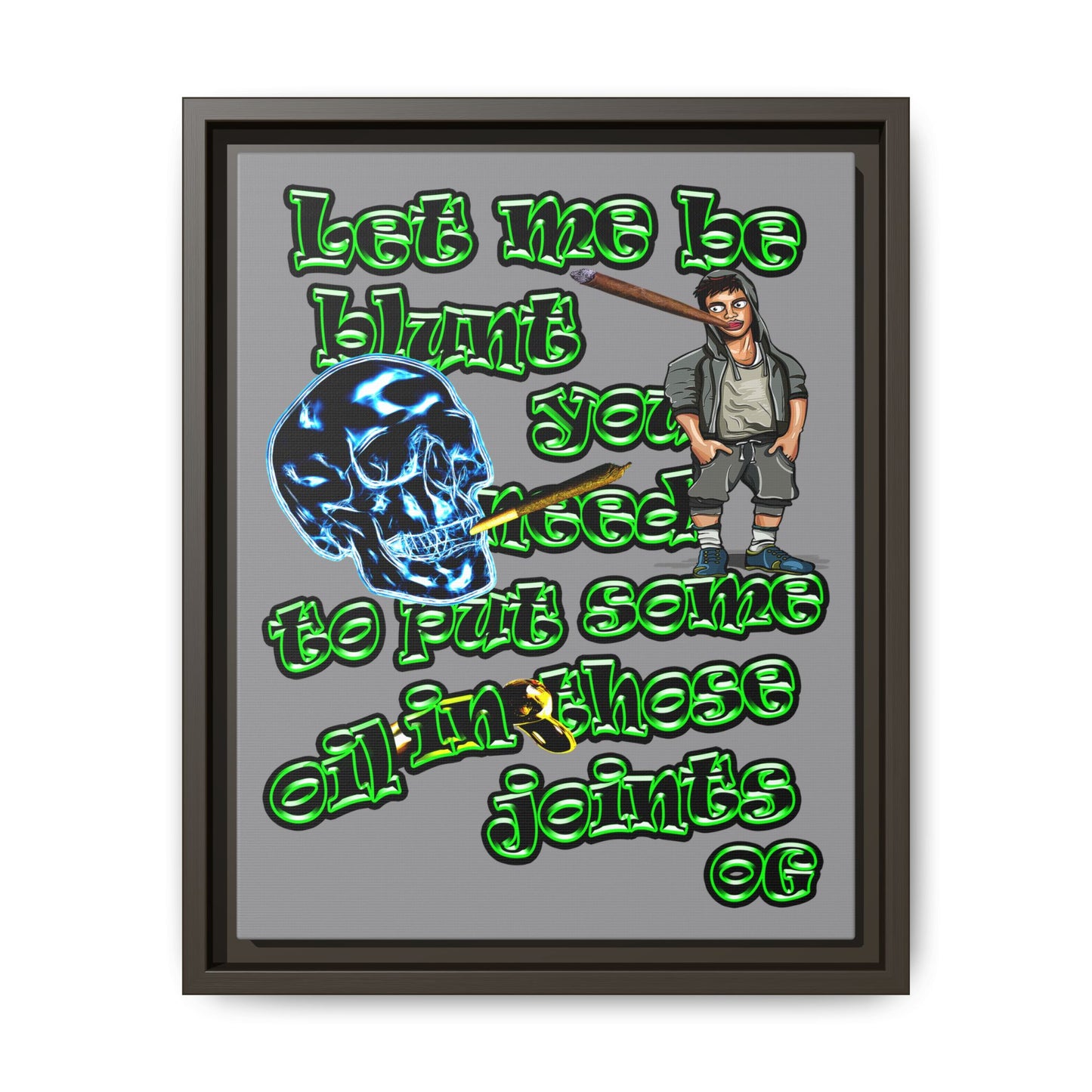 og - framed canvas art (grey)