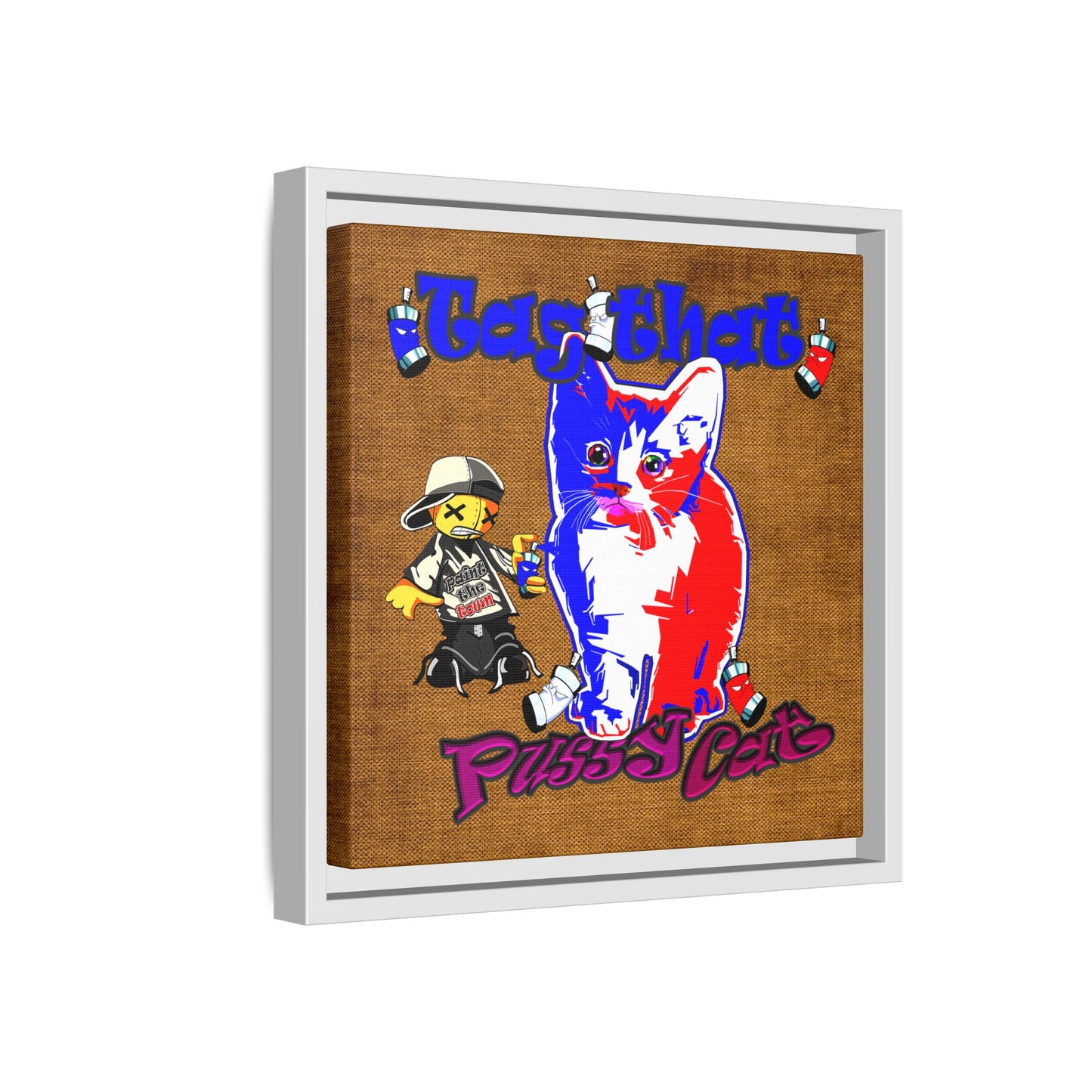 tag that - framed canvas art (brown papyrus)