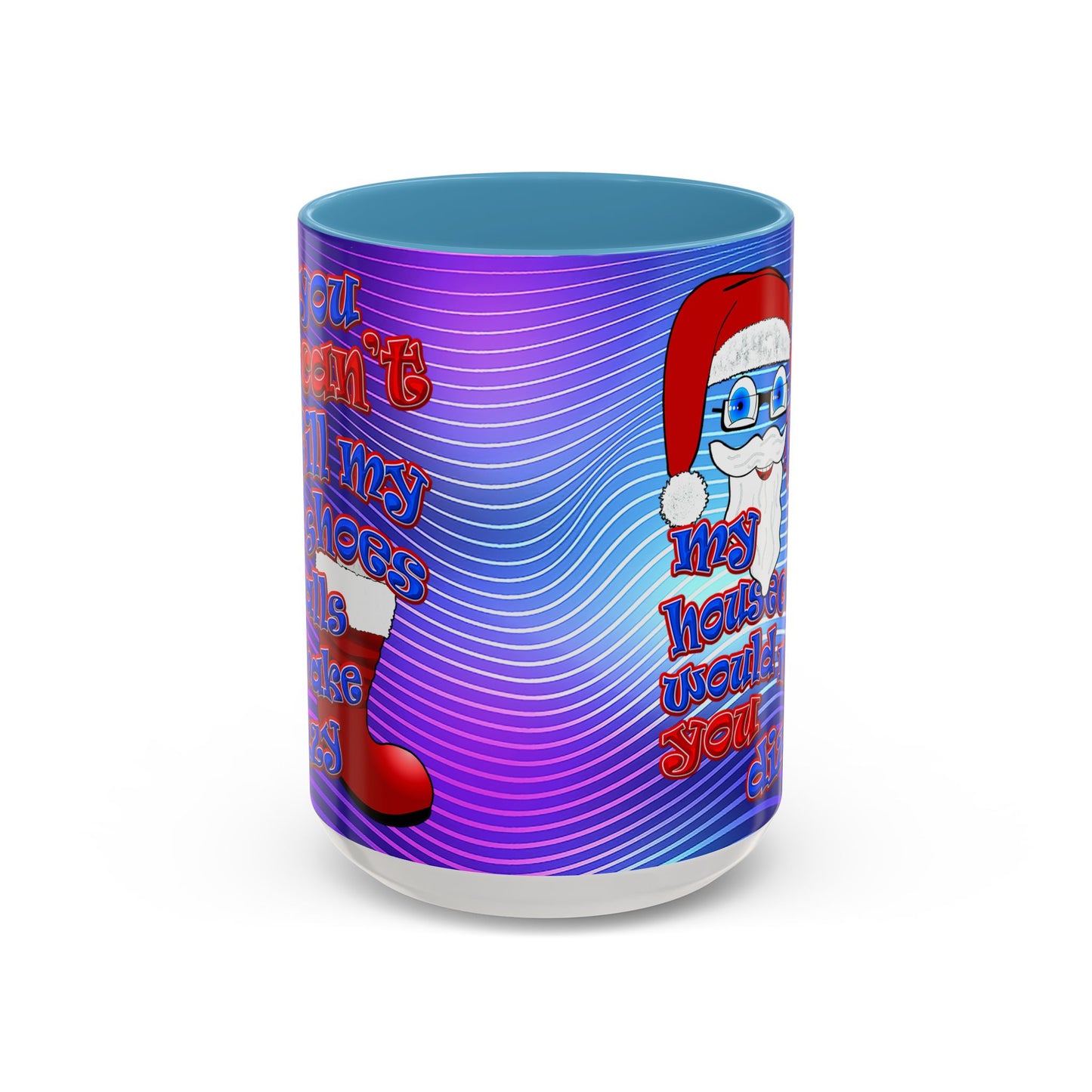 santa's shoes - Accent Mug (purple wave)