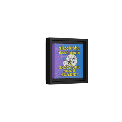 shoot the moon again - framed canvas art (light blue-purple wave)