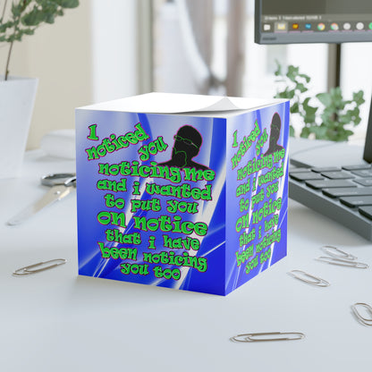 noticed you noticing - note cube (blue-white wave)