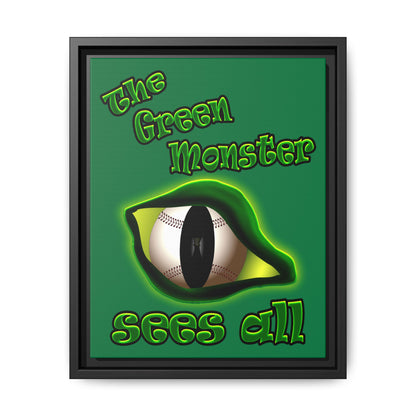 green monster - framed canvas art (dark green)