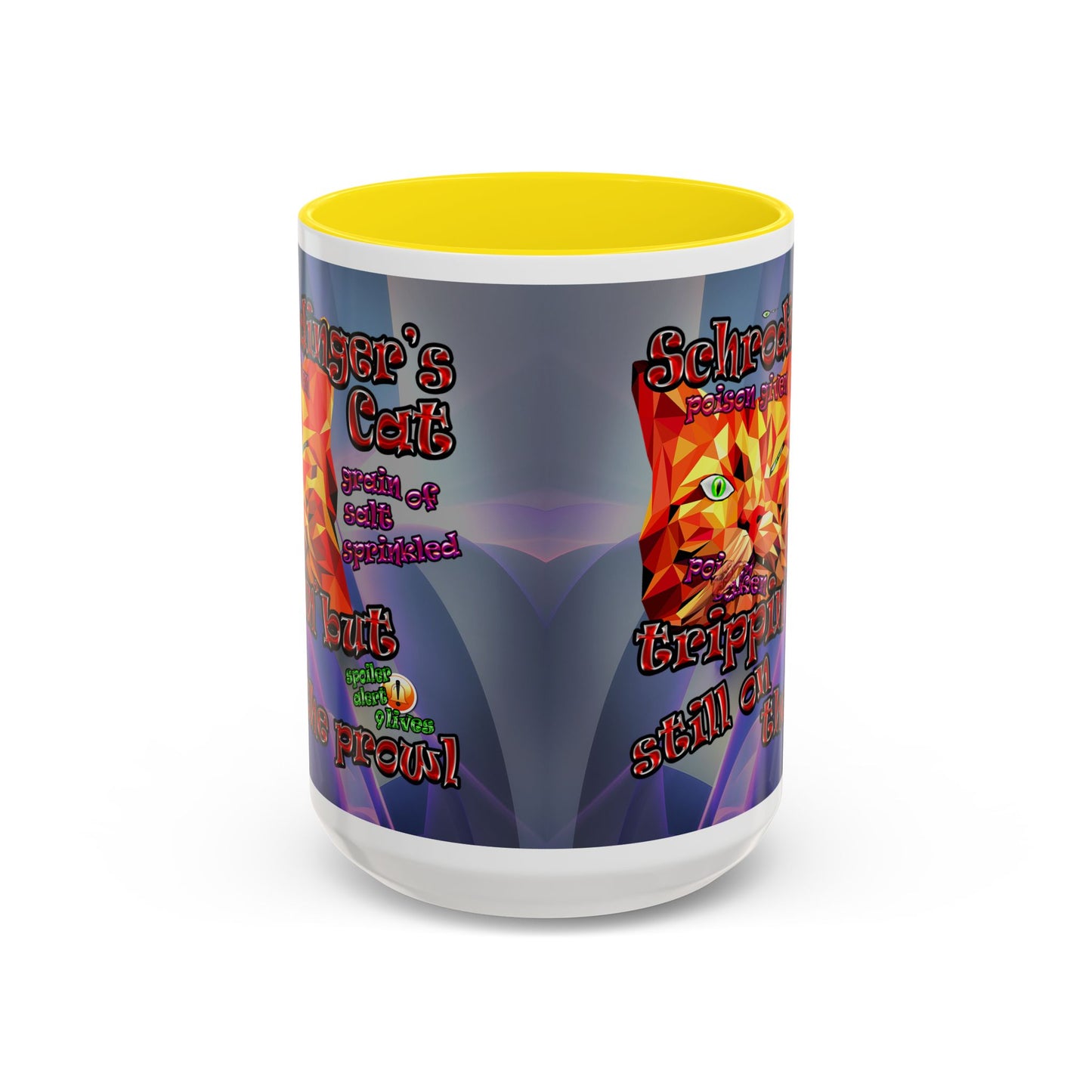 schrodinger's cat - Accent Mug (grey-pink wave)