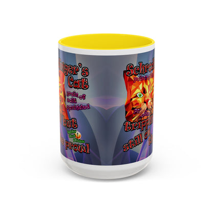 schrodinger's cat - Accent Mug (grey-pink wave)