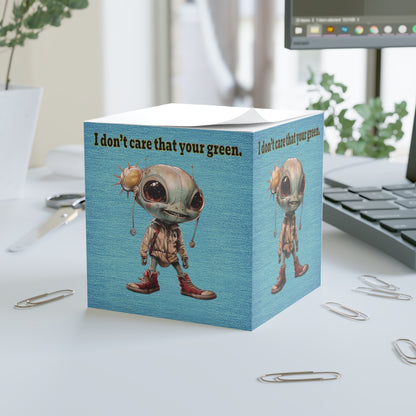 I don't care that your green - note cube (faded blue)