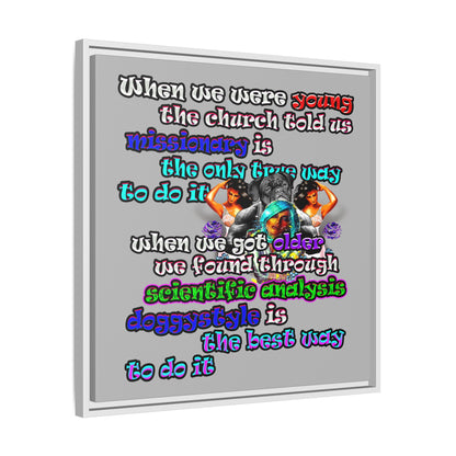 doggystyle - framed canvas art (light grey)