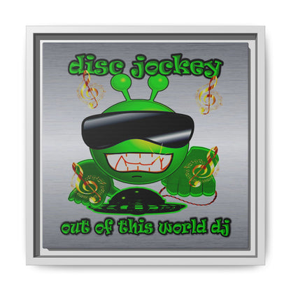 disc jockey - framed canvas art (brushed nickel)