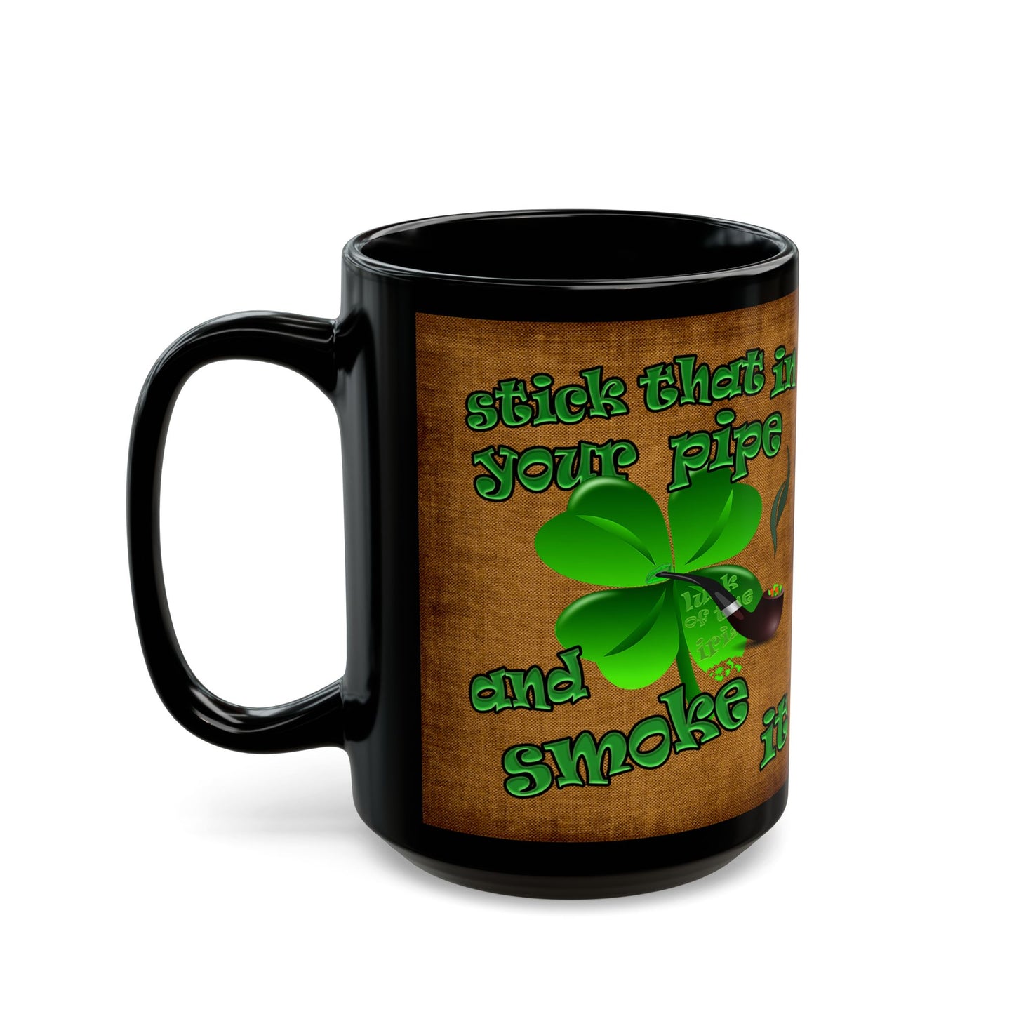 celtics logo - Black Mug (brown papyrus)