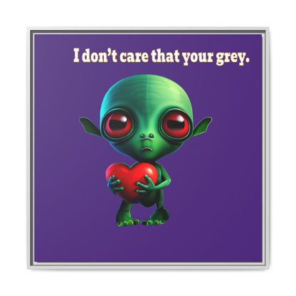 I don't care that your grey - framed canvas art (purple)