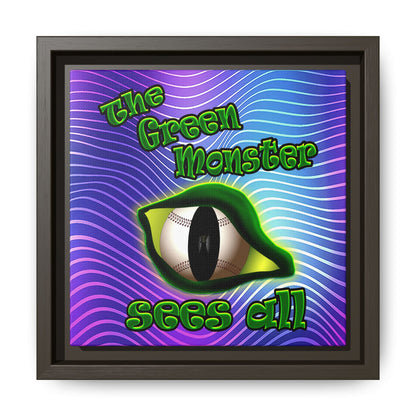 green monster - framed canvas art (purple wave)