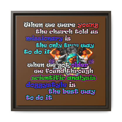 doggystyle - framed canvas art (brown)