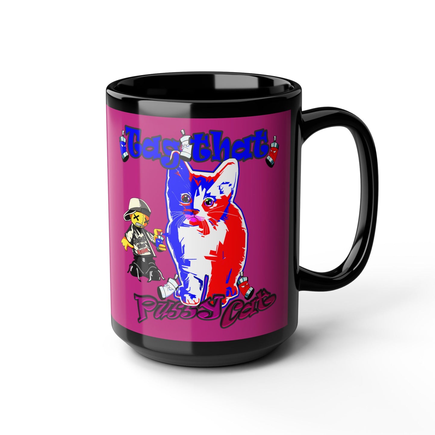 tag that - Black Mug (pink)