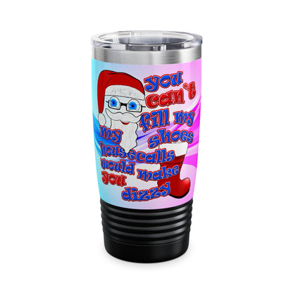 santa's shoes - Ringneck Tumbler, 20oz (light blue-pink wave)