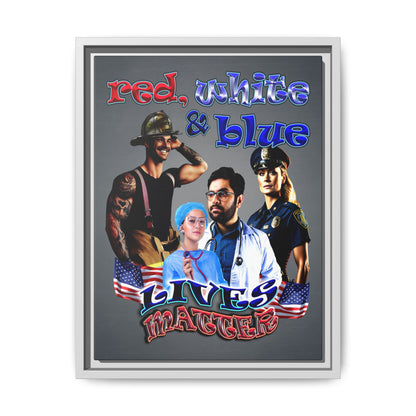 rw&b lives matter - framed canvas art (grey-light grey)