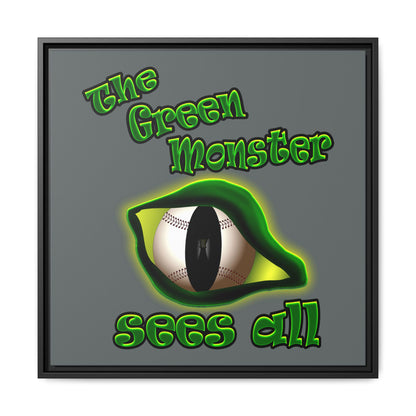 green monster - framed canvas art (dark grey)