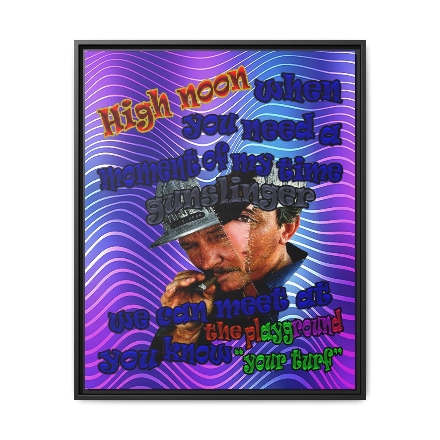 high noon - framed canvas art (purple wave)