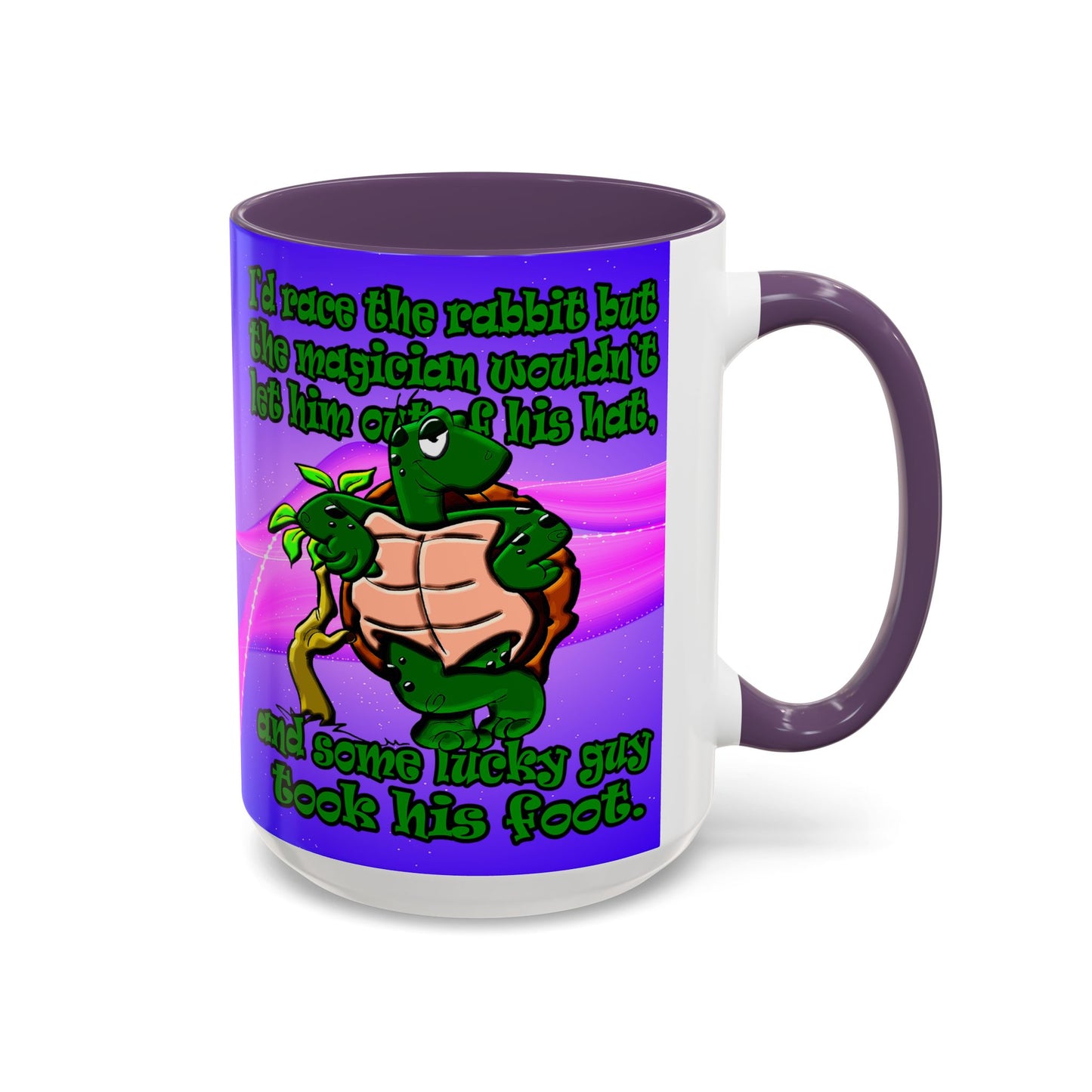 turtle race - Accent Mug (purple-pink wave)