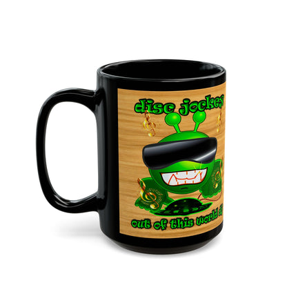 disc jockey - Black Mug (butterscotch wood finish)
