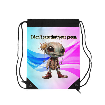 I don't care that your grey - Drawstring Bag (light blue-pink wave)
