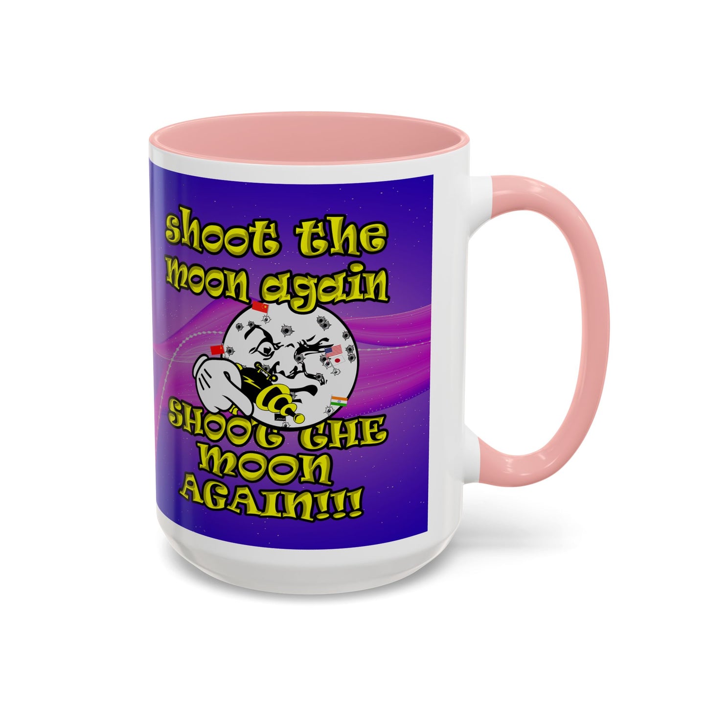 shoot the moon again - Accent Mug (purple-pink wave)