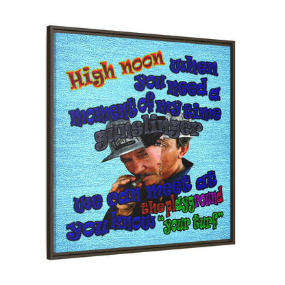high noon - framed canvas art (faded blue)