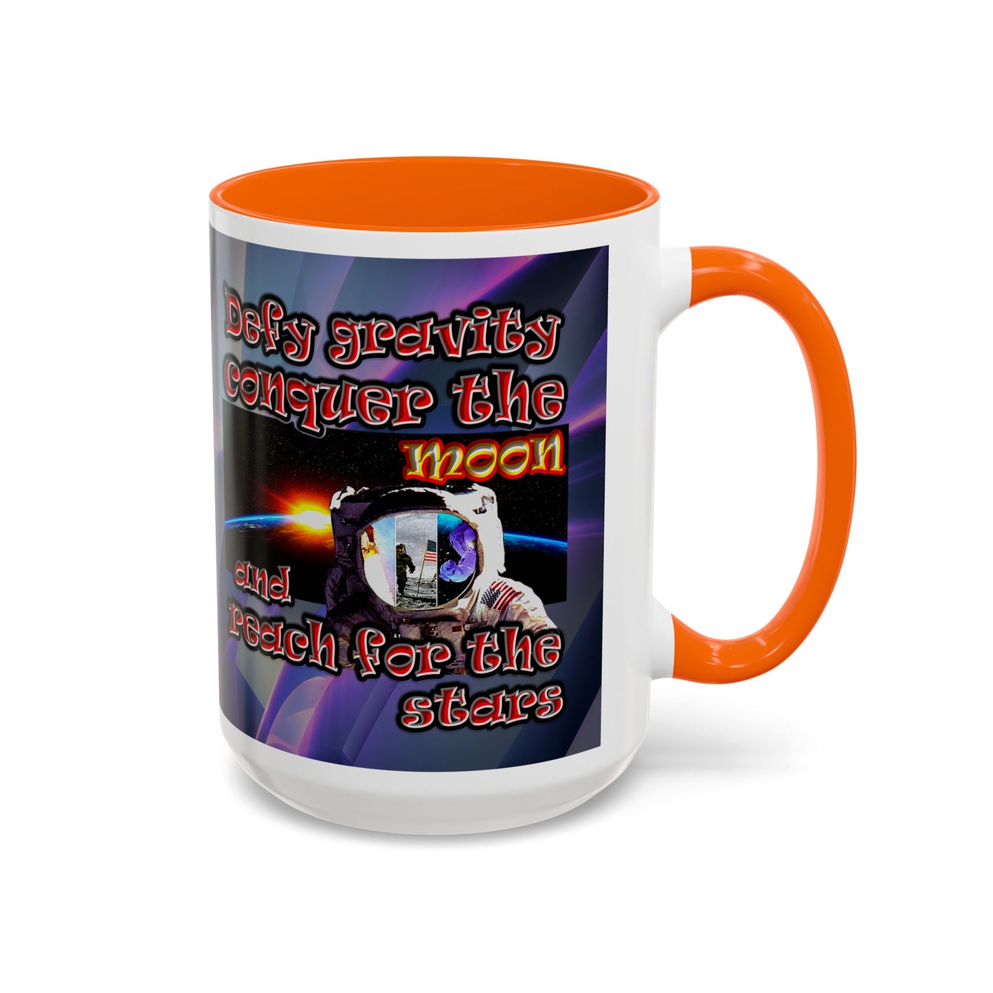 defy conquer reach - Accent Mug (grey-pink wave)