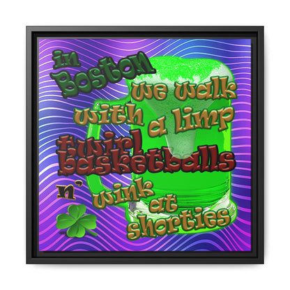 celtics logo - framed canvas art (purple wave)