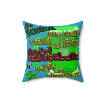 celtics logo - Faux Suede Square Pillow - (turquoise)